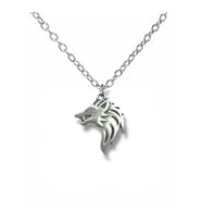 White Wolf Emblem – The Witcher Kurt Figürlü Unisex Kolye (60 cm Zincirli) (Gümüş)