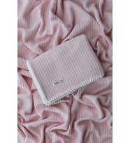 Örgü Desen Bebek Pikesi Organik Pamuk Bebek Battaniyesi Soft Pembe 100x120