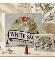 HEM White Sage Konik Tütsü 120 Adet – Doğal Beyaz Adaçayı Kokulu Konik Tütsü