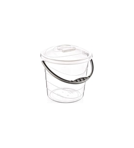 Poly Time 20 Litre Kapaklı Ölçekli Şeffaf Su Kovası - ABS Plastik - Saplı