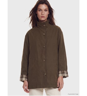 LCW Modest Kahverengi Oversize Gabardin Kadın Trençkot