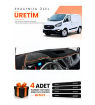 FORD TRANSİT CUSTOM (2012-2020) Uyumlu Torpido Koruma Örtüsü Oto Kılıfı - Siyah Kahverengi