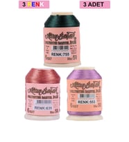 3 Adet Altınbaşak Oya ve Dantel İpi 20 gr - Royaleks - No: 639 - 553 - 755