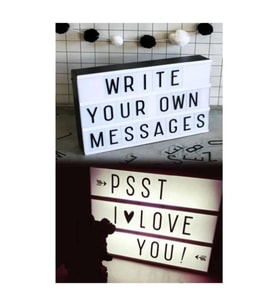 Led Message Light Box 96 Harfli Dekoratif Led Işıklı Mesaj Panosu 30*22 cm Usb ve pilli