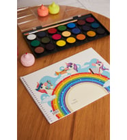Okul Öncesi Unicorn Küçük Boy 15 yapraklı Karton Kapaklı Resim Defteri 17x24cm