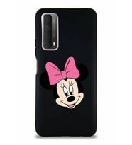 Huawei Y7A Soft Premier Kapak Minnie Mouse-C Tasarımlı Silikon Kılıf - Siyah (Şeffaf)