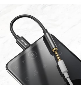 L54 USB-C - 3,5 mm Kulaklık Adaptörü, 24 bit/48 kHz DAC, Siyah