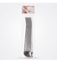 6'lı Kaşıklı Pipet Seti - Metal - Pipet Temizleme Fırçası