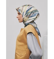 Armine Tivil İpek Eşarp 9306-01 Yeşil Karışık Desen