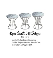 Brc Zigon 14065 kumsaat Model Beyaz Mermer Desen Metal Çelik Gümüş Renk El Yapım
