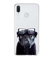 PrintiFy Huawei P Smart Plus ile Uyumlu 1mm Slim Fit Köpek 3 050f Baskılı Şeffaf  Kılıf