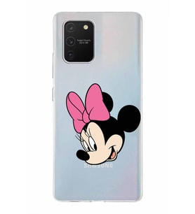 Samsung Galaxy S10 Lite  Kapak Minnie Mouse Tasarımlı Şeffaf Silikon Kılıf