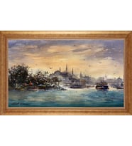 ALTIN ÇERÇEVELİ PASPARTULU TABLO CR1166