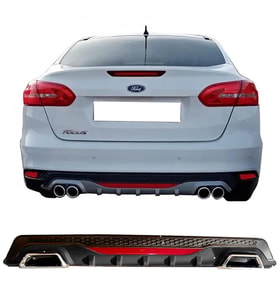 Ford Focus Mk3 Siyah Difüzör Difizör Kare Egzoz Görünüm Reflektörlü