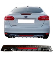 Ford Focus Mk3 Siyah Difüzör Difizör Kare Egzoz Görünüm Reflektörlü