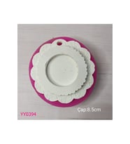 YY0394 Gül Desenli Fırfırlı Askılı Yuvarlak Çerçeve Silikon Kalıp