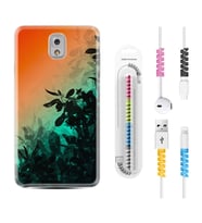 Samsung Note 3 4 5 8 9 20 Ultra 10 Lite Kılıf Kablo Koruma Spiral Silikon Güzel Çiçekler 1712