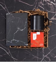 Mermer Desen Defter, Çay, Kupa Hediye Kutusu 