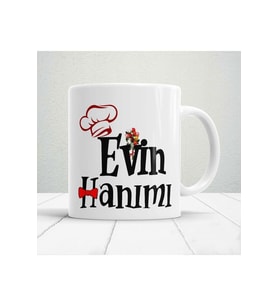 Kişiye Özel Evin Hanımı Baskılı Kupa