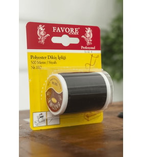 Favore Casa Dikiş Ipliği Polyester Siyah 500 Metre