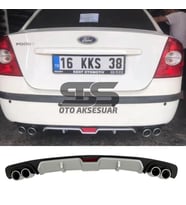 Ford Focus 2 Sedan Difüzör Arka Tampon Eki 4 Egzoz Çıkışlı Gri