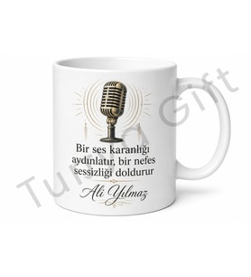 Radyocu Hediyesi Kişiye Özel Baskılı Kupa Bardak Radyo Spikeri Hediye