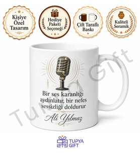 Radyocu Hediyesi Kişiye Özel Baskılı Kupa Bardak Radyo Spikeri Hediye
