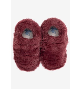 Hopfrög Furry Furry Bordo Kürk Barefoot Patik (Hediye Seti)