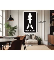 Destina Ahşap Satranç - 2 Temalı Kişiselleştirilebilir Led Tablo - 30cm*50cm (Beyaz)