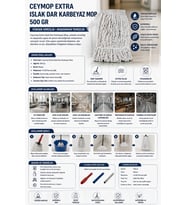 Ceymop Extra Islak Dar Karbeyaz Mop 500 gr