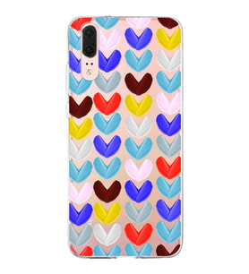 PrintiFy Huawei P20 ile Uyumlu 1mm Slim Fit Water Color 1 Baskılı Şeffaf  Kılıf