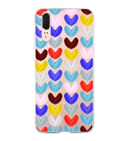 PrintiFy Huawei P20 ile Uyumlu 1mm Slim Fit Water Color 1 Baskılı Şeffaf  Kılıf