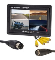 Powermaster 7 İnç Dijital Oto Monitör 4 e Bölünebilen Ekran Araç 4 Girişli Monitör Servis Ve Uzun Araç İçin