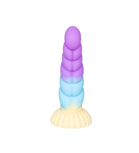 Spiral Unicorn Tasarımlı Silikon Dildo – Renkli ve Gerçekçi Dokulu