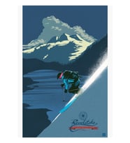 Retro Büyük Beyaz Kayak Merkezi Poster Tablo Ahşap Poster Dekoratif