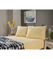 Doqu Home Penye Çarşaf Takımı Çift Kişilik - Sarı