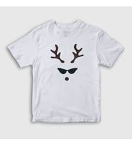 Presmono Unisex Çocuk Beyaz Female Deer Yılbaşı T-Shirt 271669tt
