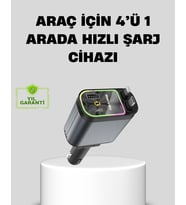 Araç Şarj Cihazı 66W 4 Portlu Hızlı Şarj ve LED Işıklı