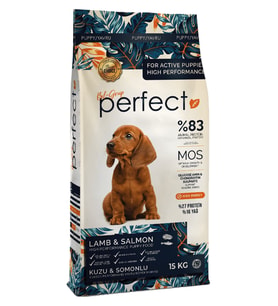 Perfect 15 Kg Yavru Kuzu Etli Somon Balıklı Mama ( 27/16 ) Köpek Maması