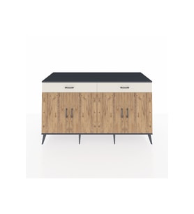 Kronos Konsol 4 Raflı 2 Çekmeceli 4 Kapaklı 176x59x99 Antrasit-Çam/Aytaşı