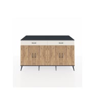 Kronos Konsol 4 Raflı 2 Çekmeceli 4 Kapaklı 176x59x99 Antrasit-Çam/Aytaşı