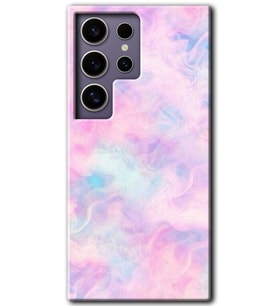 Galaxy S24 Ultra Kılıf HD Desen Baskılı Kılıf - Pembe-Duman