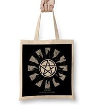 Supernatural Retro Japanese Bez Çanta Uzun Saplı