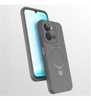 Coverzone Xiaomi Redmi 15C ile uyumlu K?l?f MagSafe ile uyumlu Z-Samara Kapak Wireless ?arj �zellikli Stand Olabilen Redmi 15C kilif Titanyum