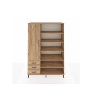 Hyperion Gardrop 9 Raflı 3 Çekmeceli 3 Kapaklı 132x44x195 Çam-Çam