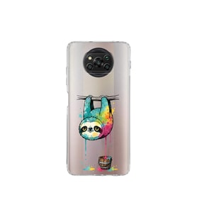 Poco X3 ile Uyumlu Splash Tembel Hayvan Tasarımlı Şeffaf Silikon Kılıf