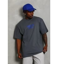pilelistore- Erkek Baskılı T-Shirt Kısa Kol Bisiklet Yaka Regular Fit Rahat Kalıp Günlük Tişört - Fü (Füme)