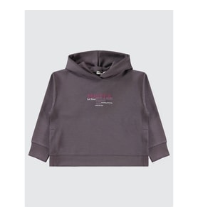 Civil Girls Kız Çocuk Kapüşonlu Sweatshirt 6-9 Yaş Açık Füme