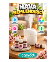 USB Mini Hava Nemlendirici Aromaterapi Difüzörü LED Işıklı 5 Esanslı