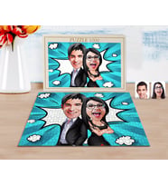 BK Gift Kişiye Özel Sevgililer Karikatürlü 1000 Parça Profesyonel Puzzle-6